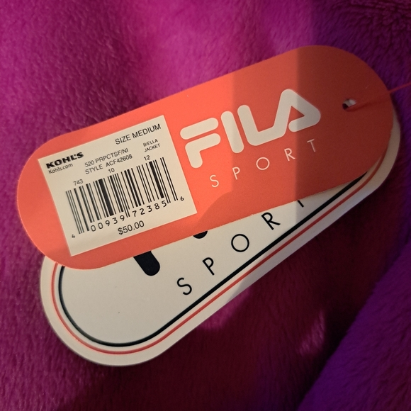 FILA Sport Women's Medium Purple Full Zip‎ Plush Fleece Jacket - Picture 3 of 5